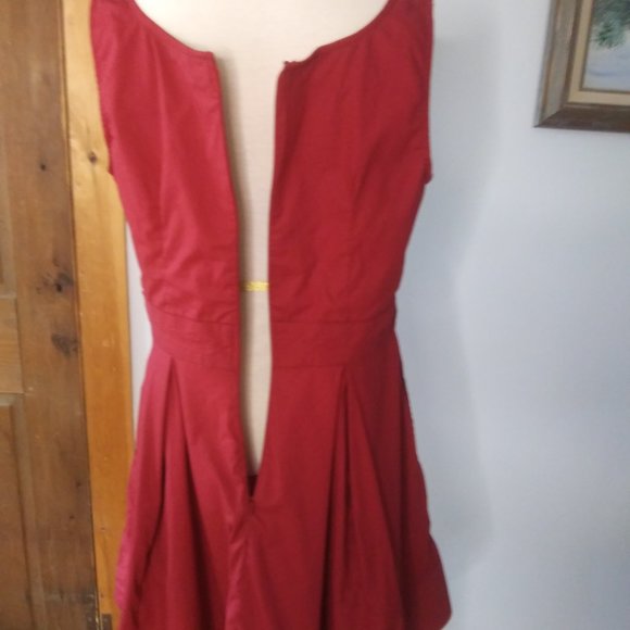 eShakti sleeveless red dress size large unique hem line - Picture 6 of 12
